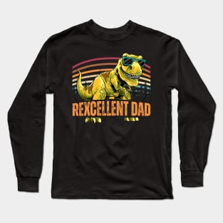 Rexcellent Dad Retro Dinosaur T-Rex Gift For Dad father day Long Sleeve T-Shirt